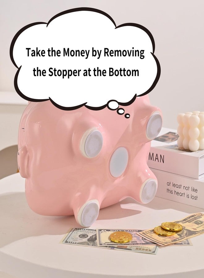 PIG WORLD 11'' Large Piggy Bank for Adults,Alcancias De Dinero para Adultos Niños,Ceramic Coin Bank,Piggy Bank for Boys,Girls Money Box,Money Bank,Modern Home Decor Living Room - Image 2